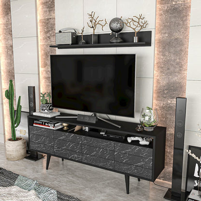 Ola Tv Stand - Black & Bendire Marble