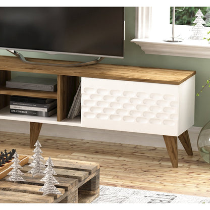 Egg Tv Stand - White & Oud Oak