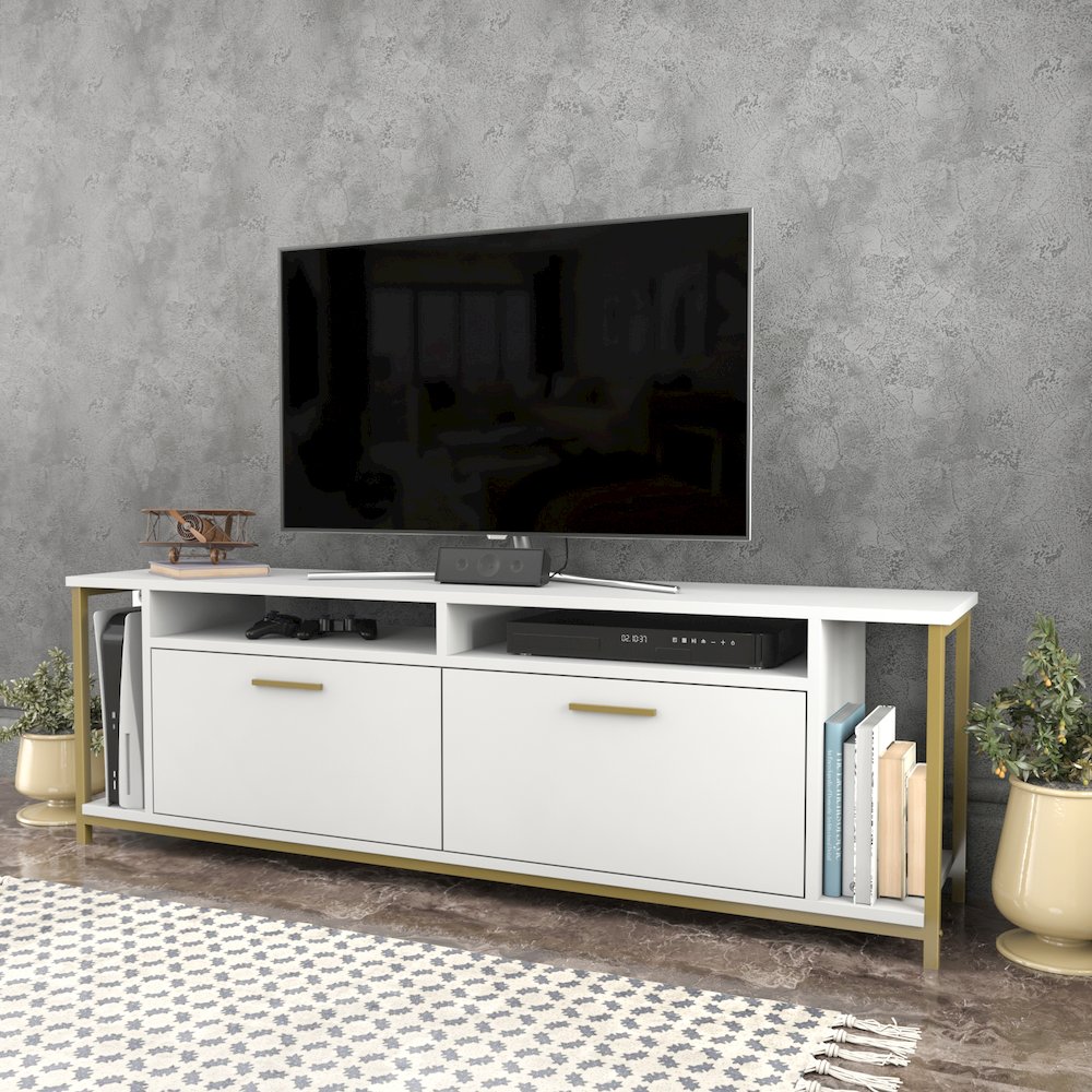 Omar Tv Stand - White Gold