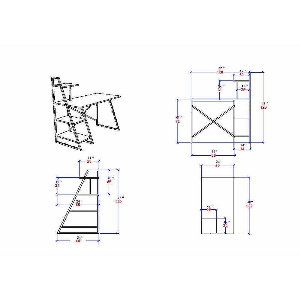 Admira Computer Desk - Ephesus White