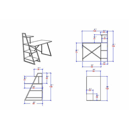 Admira Computer Desk - Ephesus White
