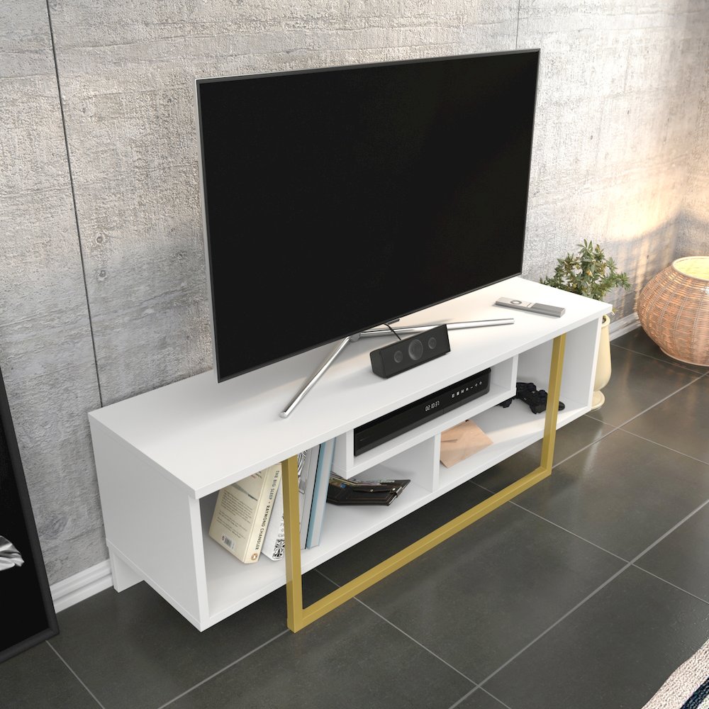 Asal 47" Tv Stand - White Gold