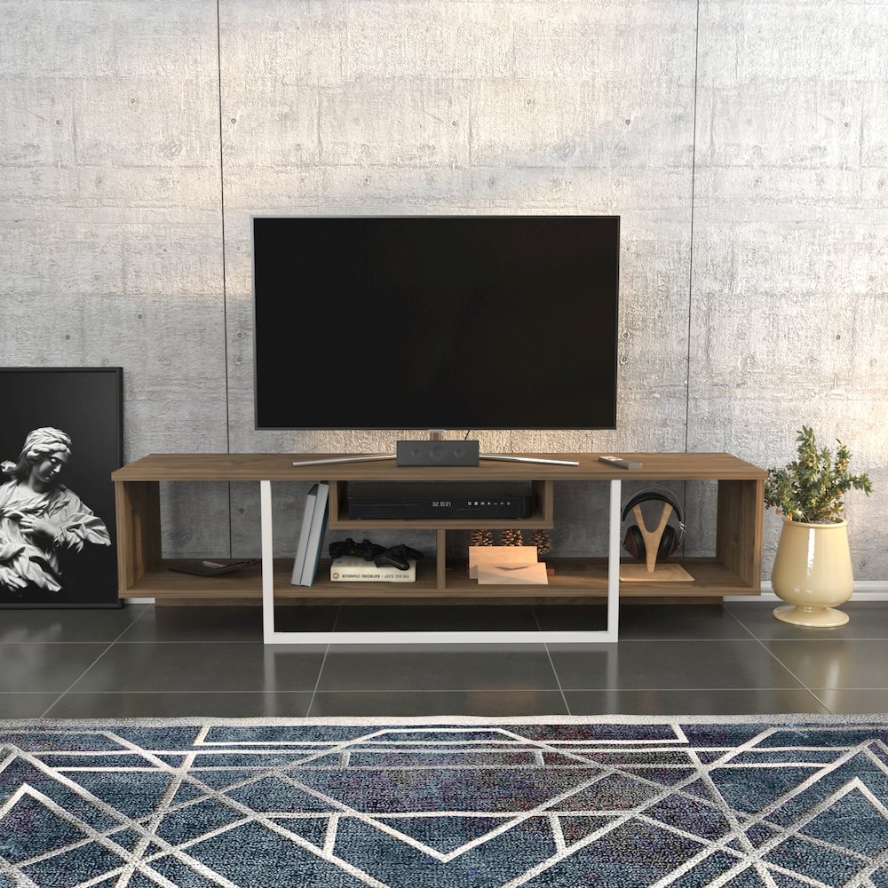 Asal 59" Tv Stand - Walnut White
