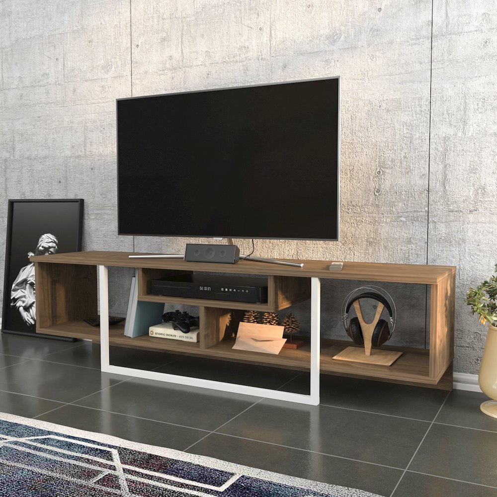 Asal 59" Tv Stand - Walnut White