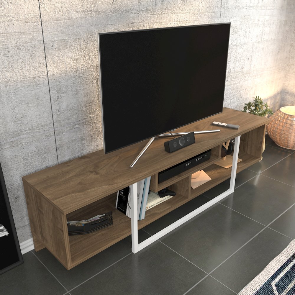 Asal 59" Tv Stand - Walnut White