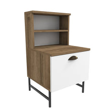Cressi Night Stand - Walnut White Black