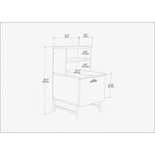 Cressi Night Stand - Walnut White Black