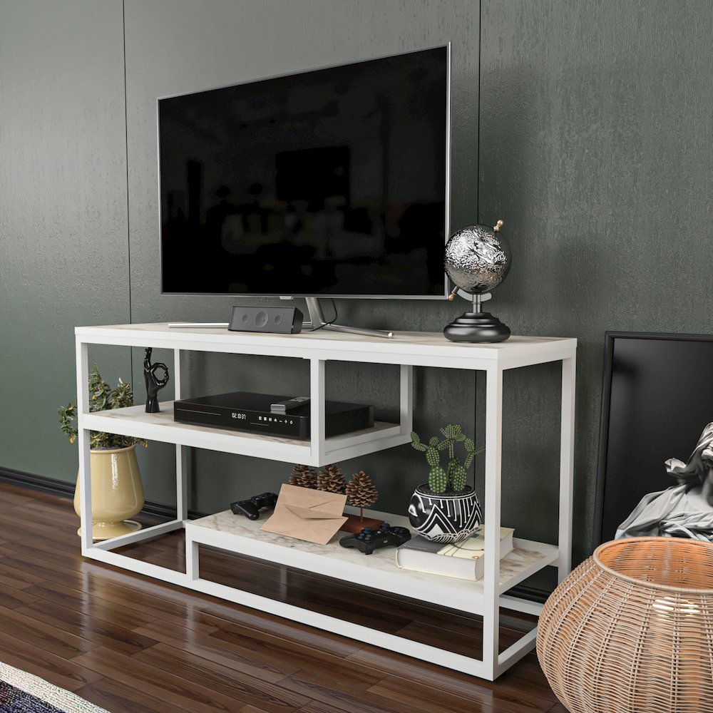Lorin Tv Stand - Ephesus White