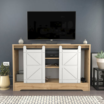 Ahris Tv Stand - Sapphire Oak White