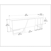 Linossa Tv Stand White Bendire Marble Black
