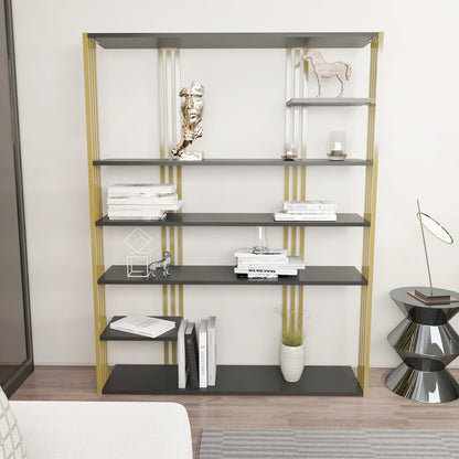 Jeni Bookcase Anthracite Gold