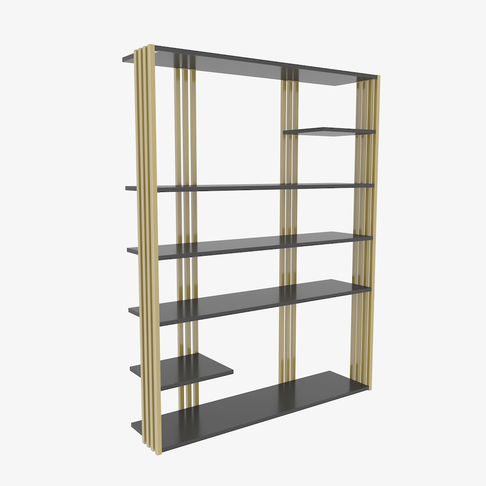 Jeni Bookcase Anthracite Gold