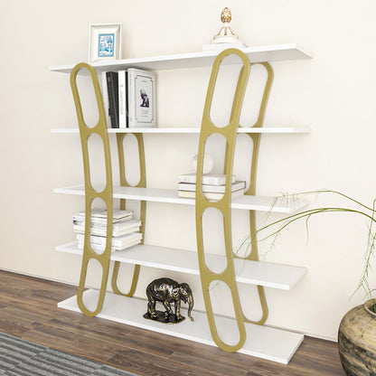 Adar Bookcase White And Gold
