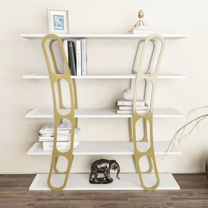 Adar Bookcase White And Gold