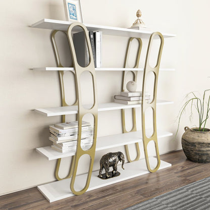Adar Bookcase White And Gold