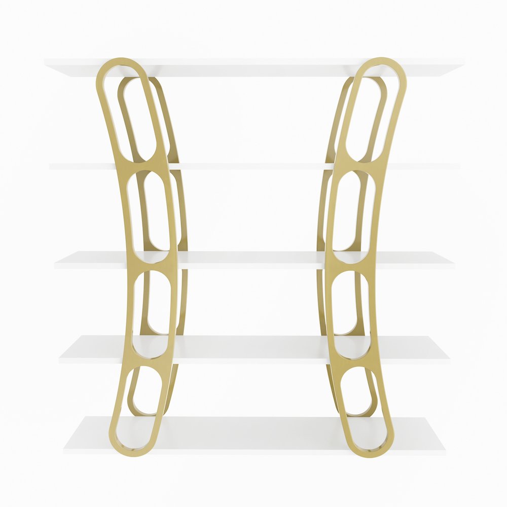 Adar Bookcase White And Gold