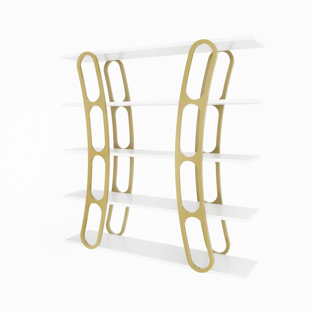 Adar Bookcase White And Gold