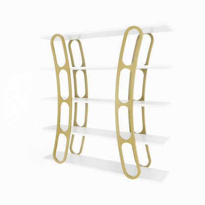 Adar Bookcase White And Gold