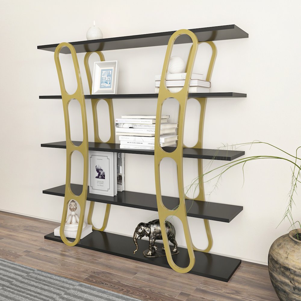 Adar Bookcase Black And Gold