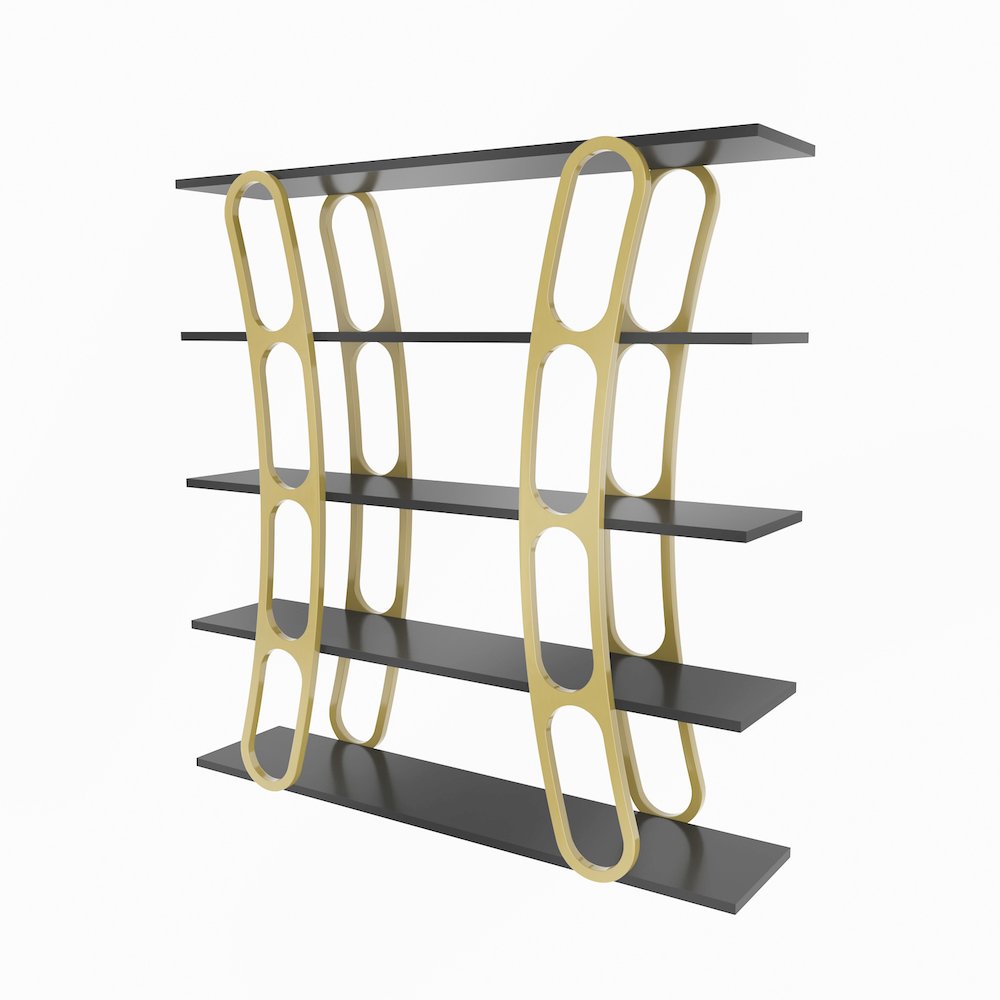 Adar Bookcase Black And Gold
