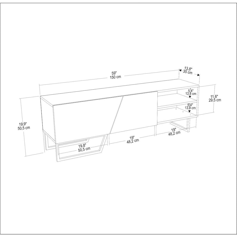 Denasse Tv Stand White Ephesus Marble Gold