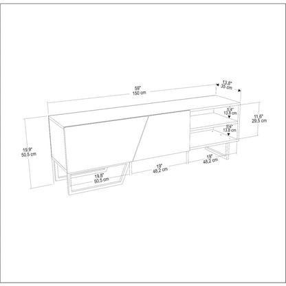 Denasse Tv Stand White Ephesus Marble Gold