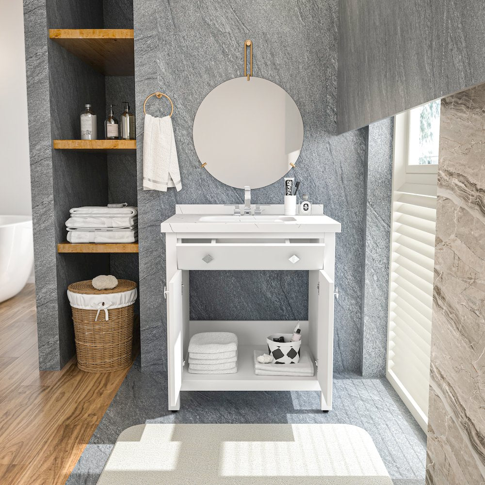 Kardelen 31 In Bathroom Vanity White