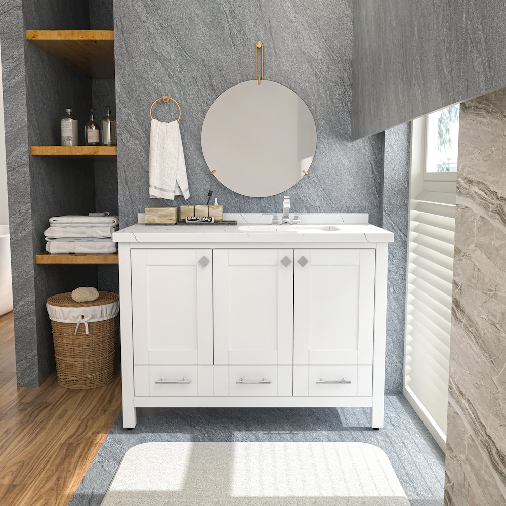Kardelen 47 In Bathroom Vanity White