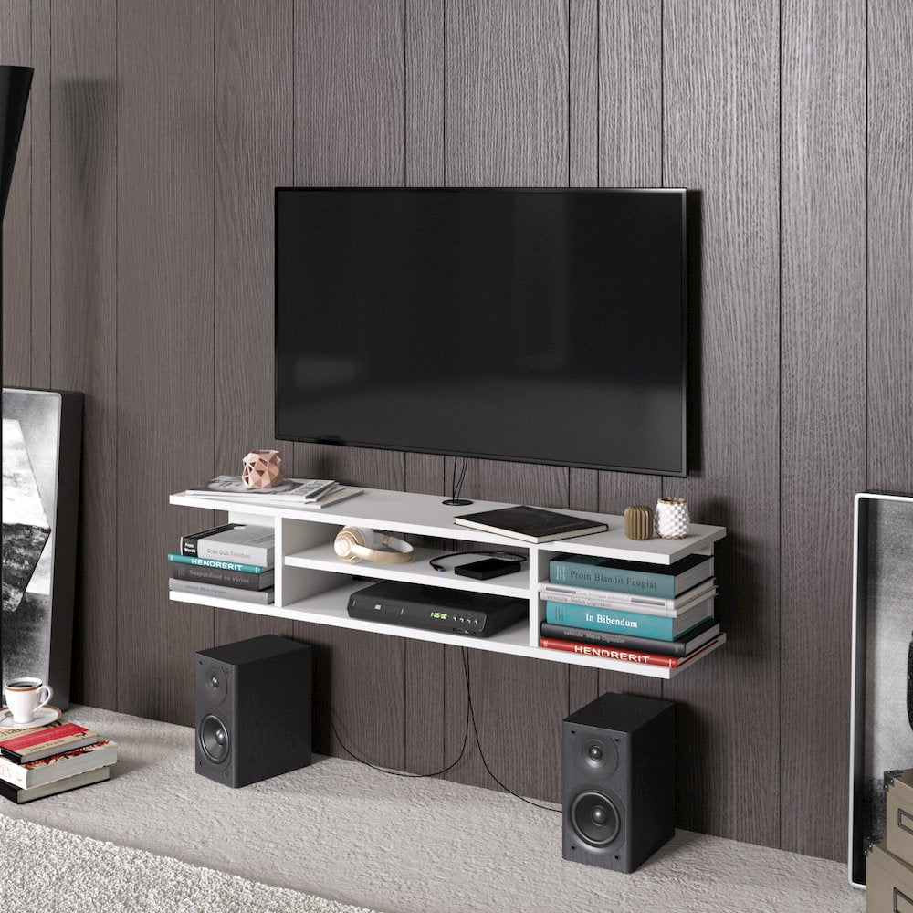 Pivot Floating Tv Stand - White