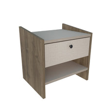 Berlin Nightstand Walnut Beige