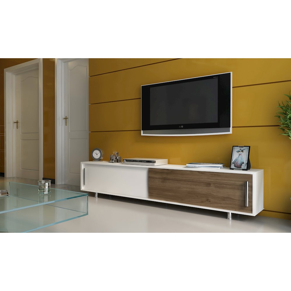 Nehir Tv Stand White Walnut