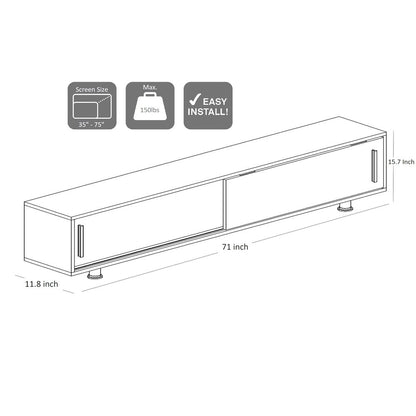 Nehir Tv Stand White Walnut