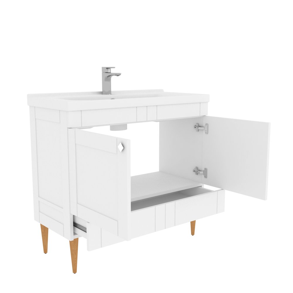 Sara 39" Bathroom Vanity White