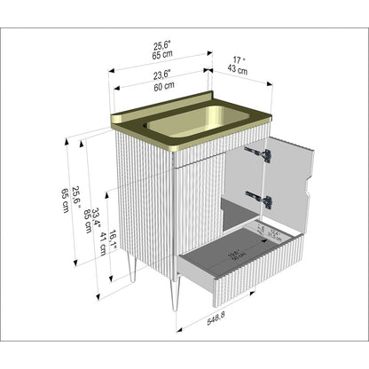 Sahra 25" Wide Bathroom Vanity White
