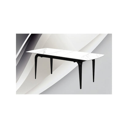 62-78-" Extended Modern Rectangular Sintered Stone Dining Table White/Black