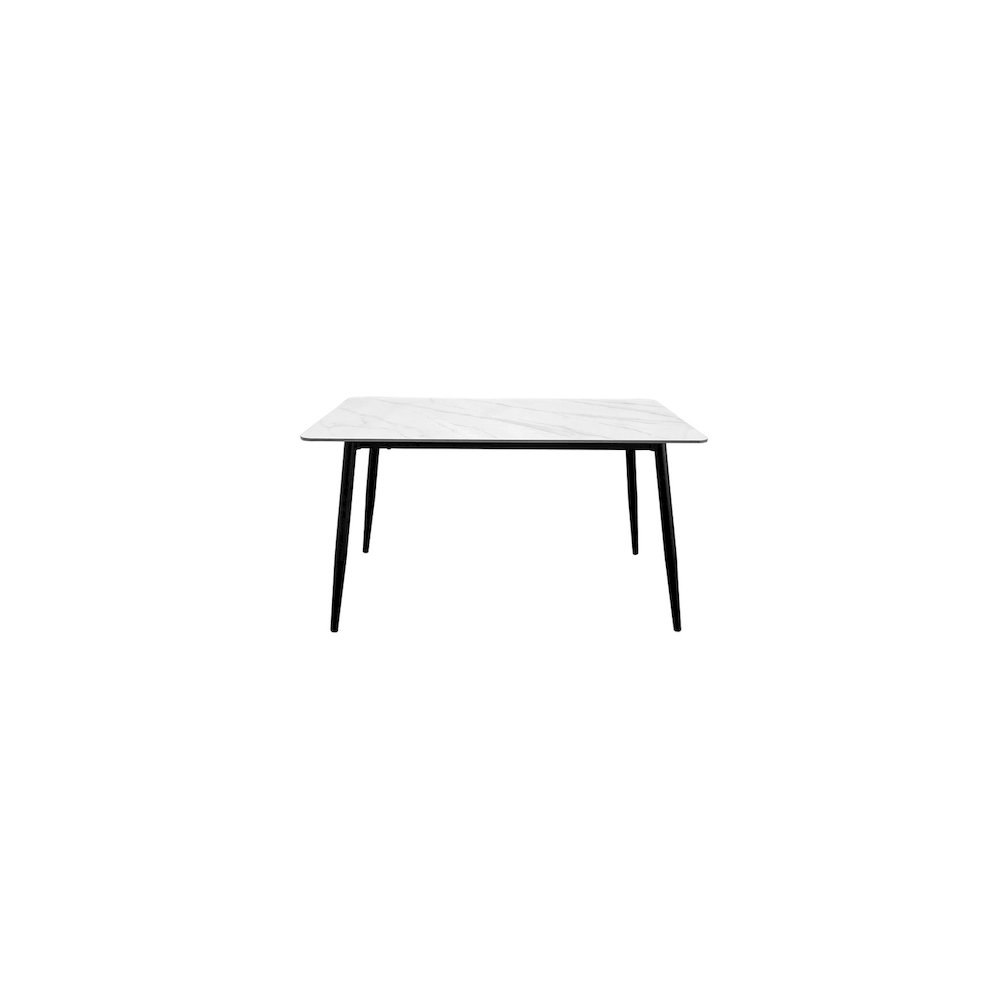 55" Modern Rectangular Sintered Stone Dining Table White/Black