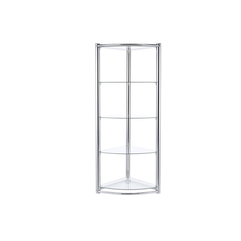 Triangle Display Shelf Tempered Glass / Chrome