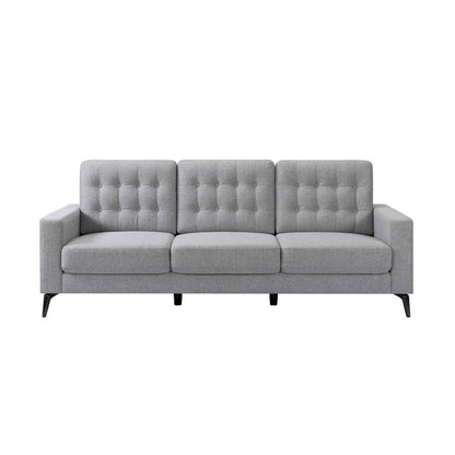 3-Seater Beneva Living Room Gray Upholstery Polyester Fabric