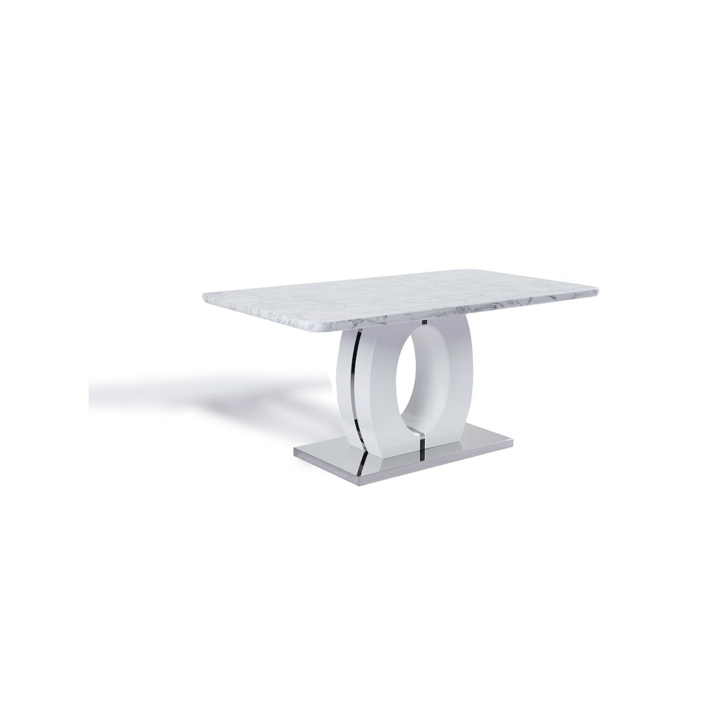 63" Rectangular Modern Glossy Lacquer Finish & Stainless Steel Base