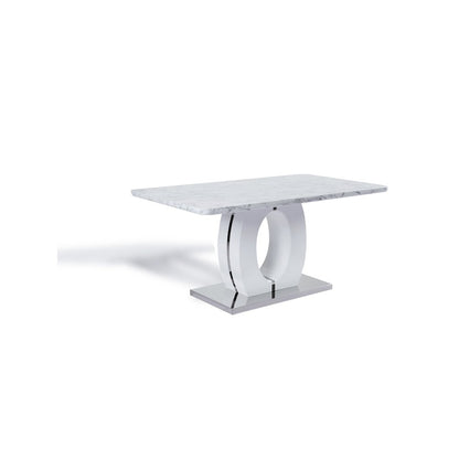 63" Rectangular Modern Glossy Lacquer Finish & Stainless Steel Base