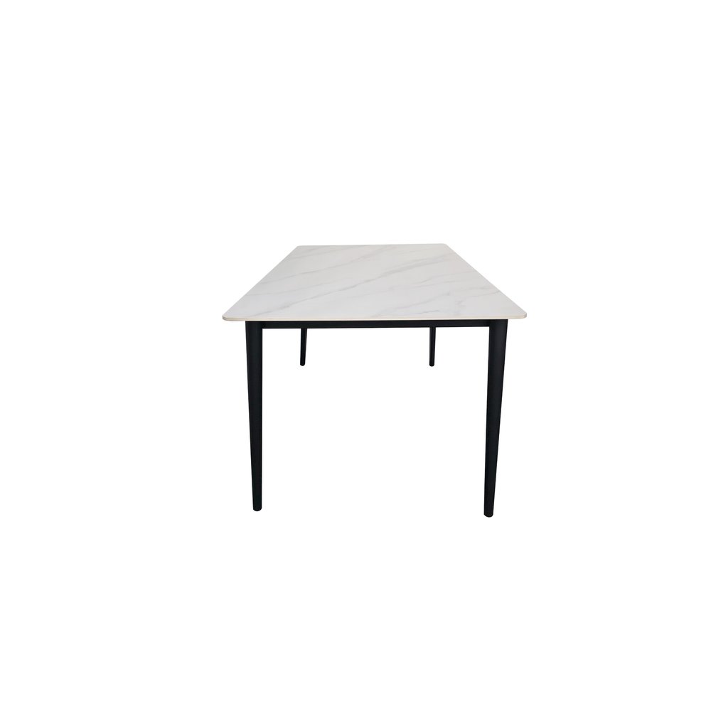 62" Modern Rectangular Sintered Stone Dining Table White/Black