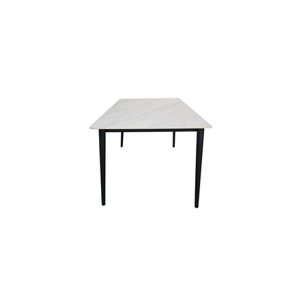 62" Modern Rectangular Sintered Stone Dining Table White/Black