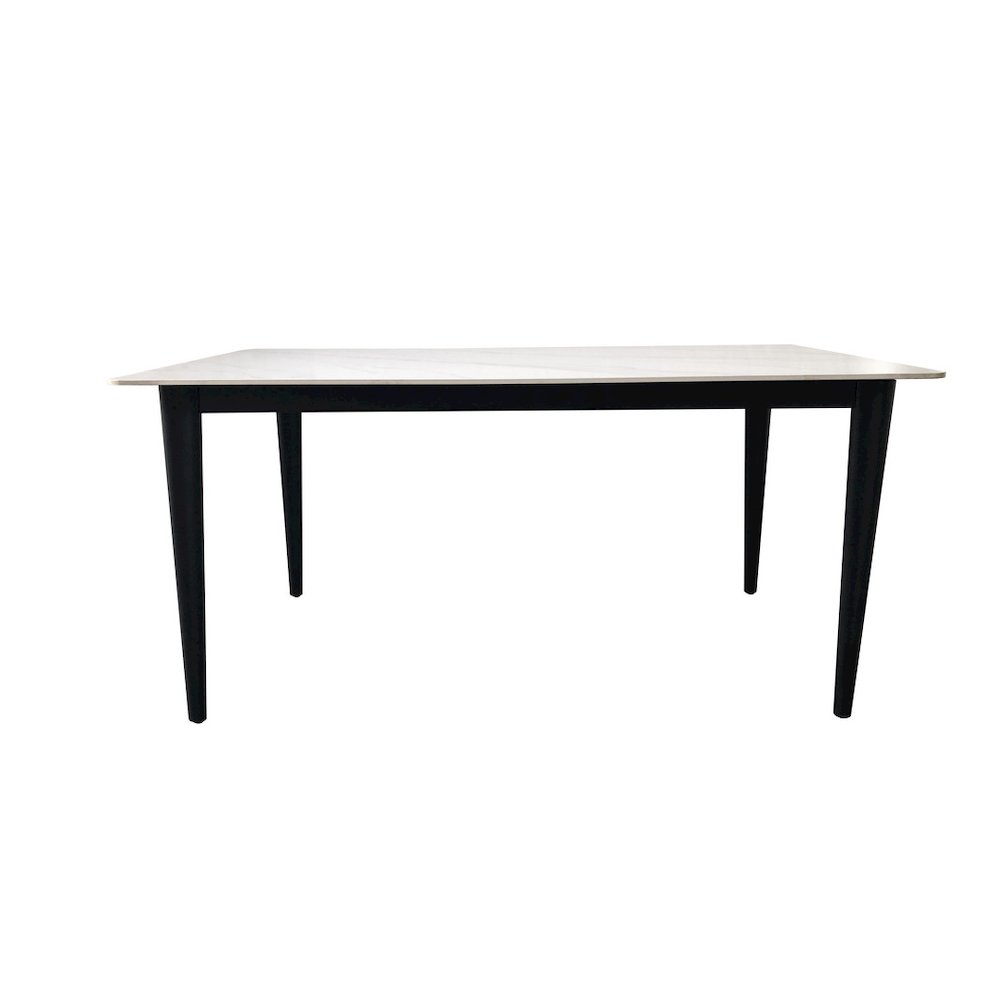 62" Modern Rectangular Sintered Stone Dining Table White/Black
