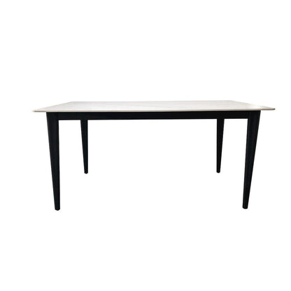 62" Modern Rectangular Sintered Stone Dining Table White/Black