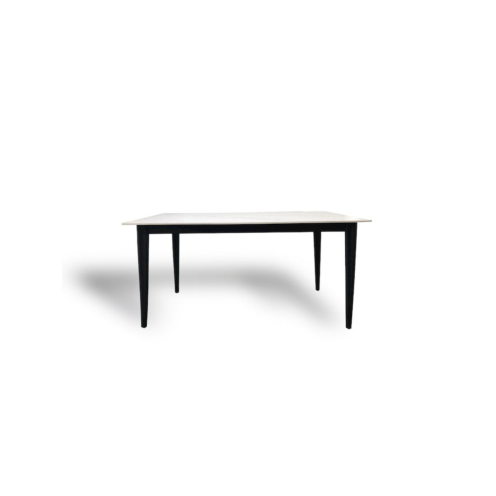 62" Modern Rectangular Sintered Stone Dining Table White/Black