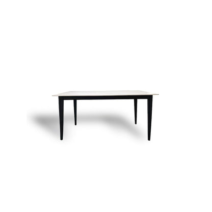 62" Modern Rectangular Sintered Stone Dining Table White/Black