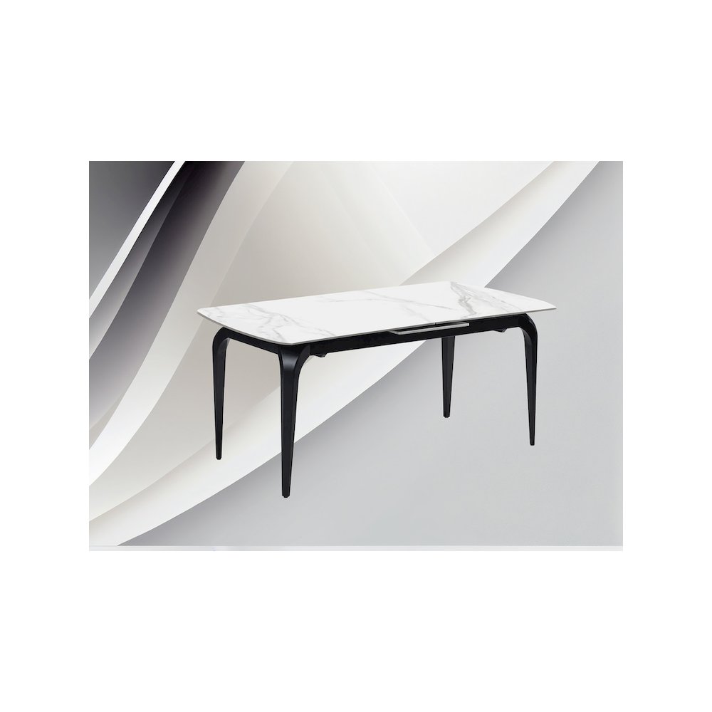62-78-" Extended Modern Rectangular Sintered Stone Dining Table White/Black