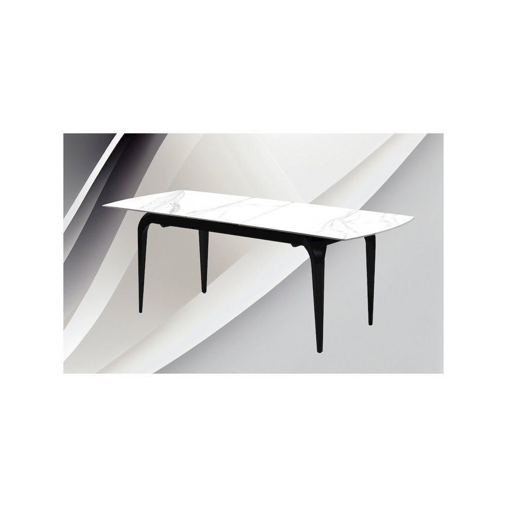 62-78-" Extended Modern Rectangular Sintered Stone Dining Table White/Black