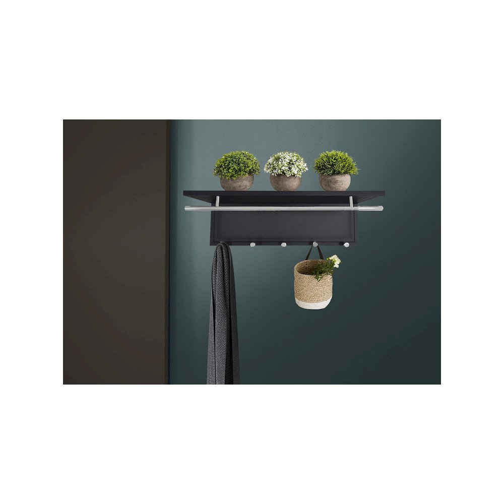 Esyspot Metal Powder Coating Hook Wall Mounted With Shelf