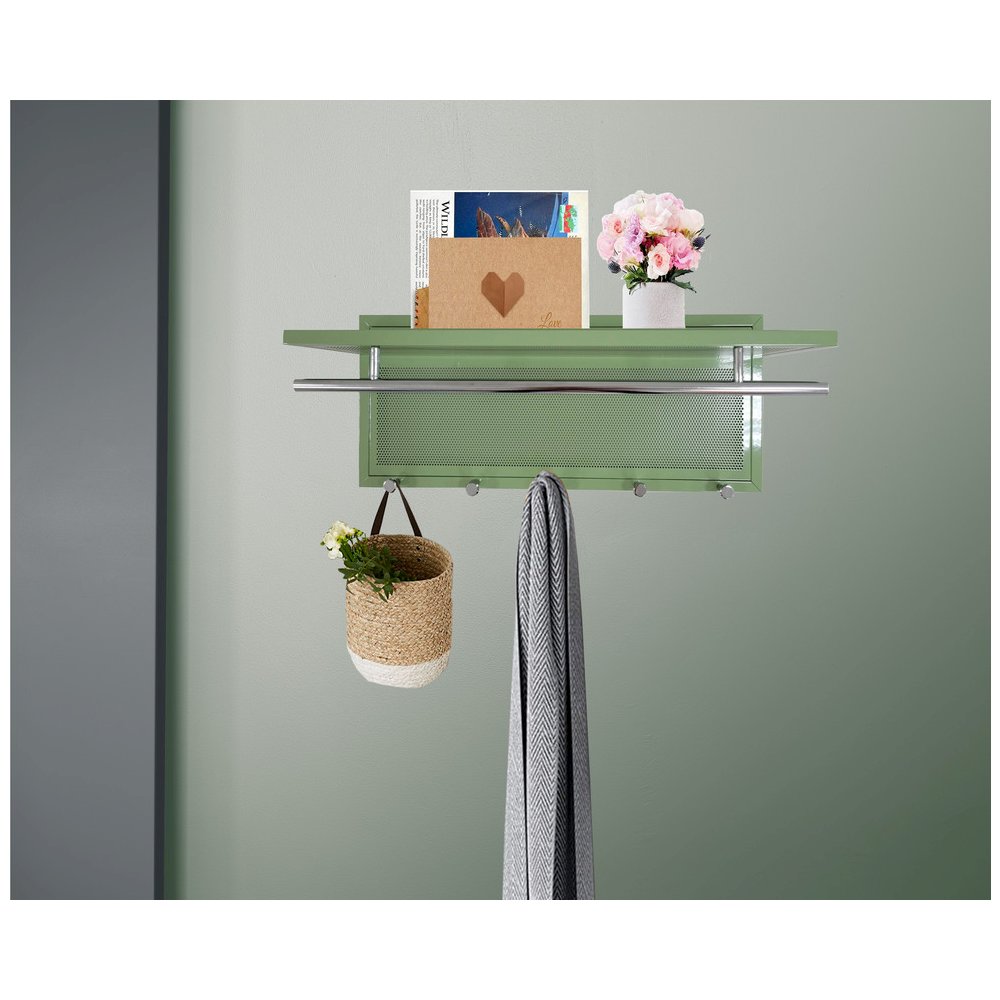 Esyspot Metal Powder Coating Hook Wall Mounted With Shelf